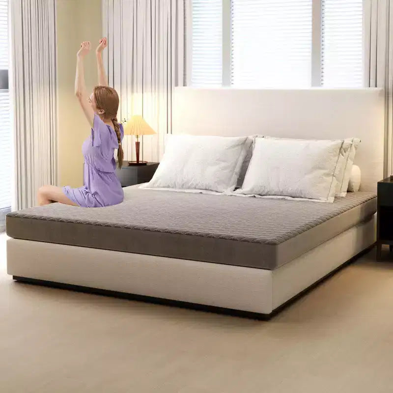 Protège-matelas jumeau/grand lit/très grand lit avec rembourrage en éponge à poche profonde et base antidérapante grise
