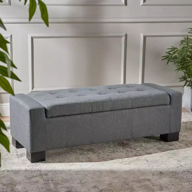 Banc de rangement capitonné contemporain