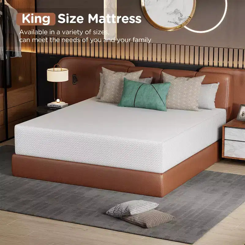 Matelas de 14 pouces en mousse à mémoire de forme gel, fermeté moyenne, pour un sommeil frais et un soulagement de la pression