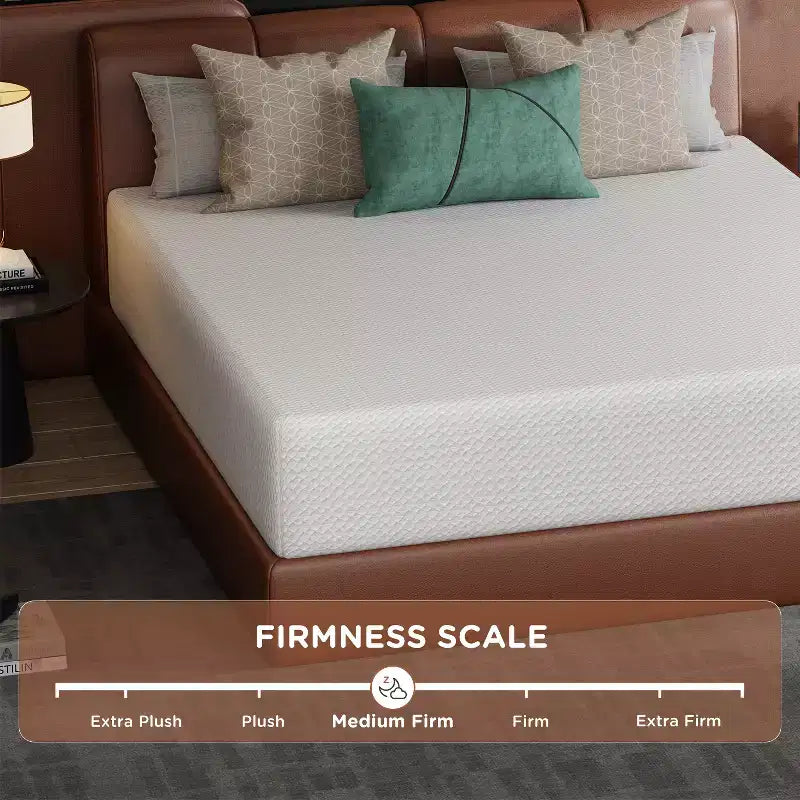 Matelas de 14 pouces en mousse à mémoire de forme gel, fermeté moyenne, pour un sommeil frais et un soulagement de la pression