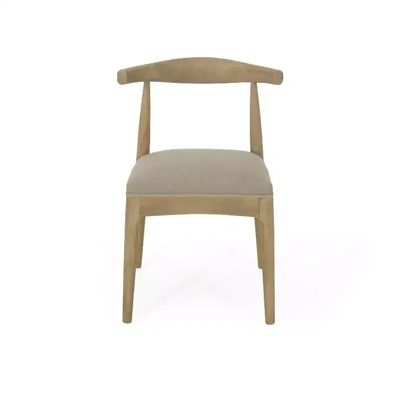Salle à manger avec table extensible et chaises rembourrées, lin/naturel