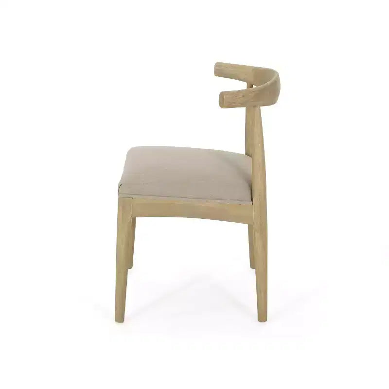 Salle à manger avec table extensible et chaises rembourrées, lin/naturel