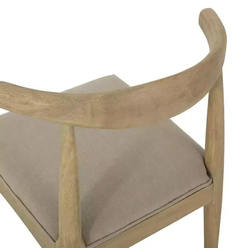 Salle à manger avec table extensible et chaises rembourrées, lin/naturel