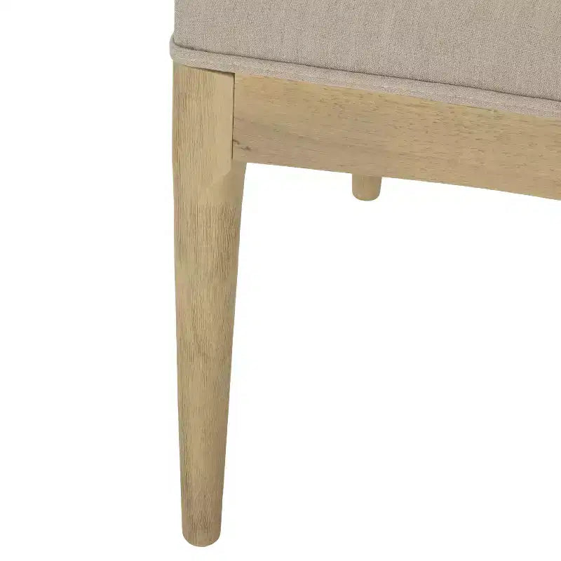 Salle à manger avec table extensible et chaises rembourrées, lin/naturel