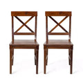 Christopher Knight Home Bostwick Farmhouse Acacia Wood Dining Chairs (Set of 2), Rich Mahogany