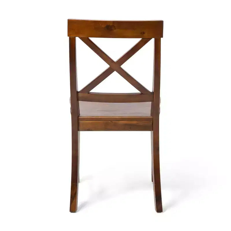 Chaises de salle à manger en bois d'acacia de style champêtre, acajou riche