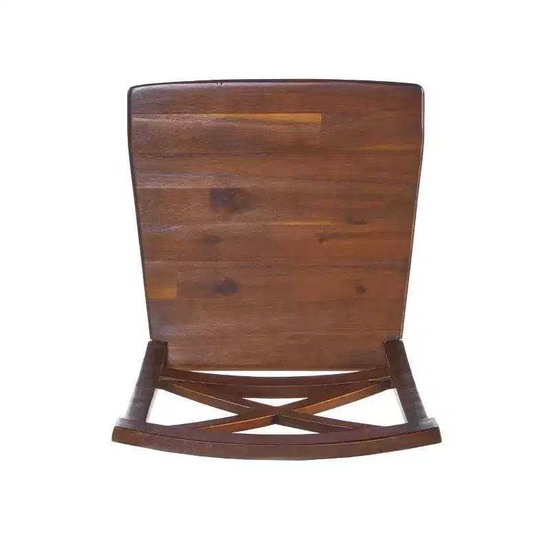 Chaises de salle à manger en bois d'acacia de style champêtre, acajou riche