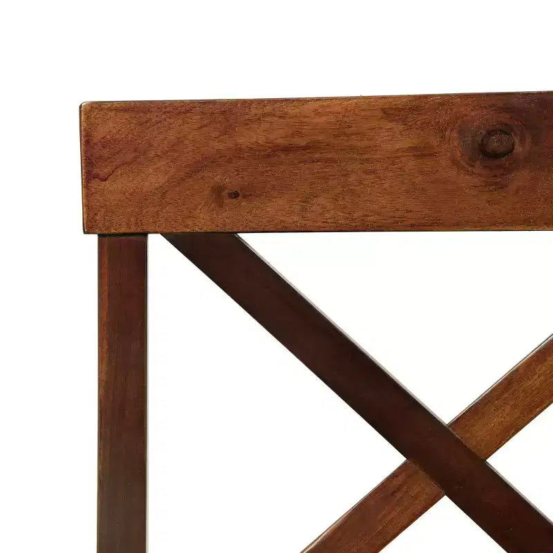 Chaises de salle à manger en bois d'acacia de style champêtre, acajou riche