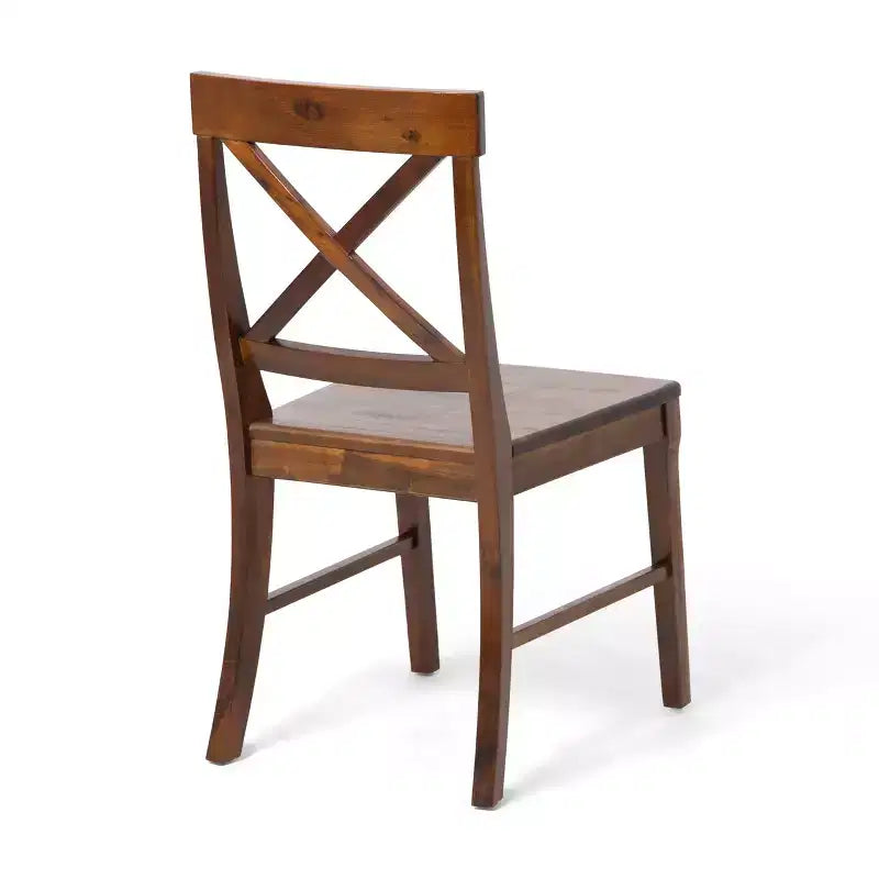 Salle à manger en bois d'acacia de ferme avec chaises en acajou riche