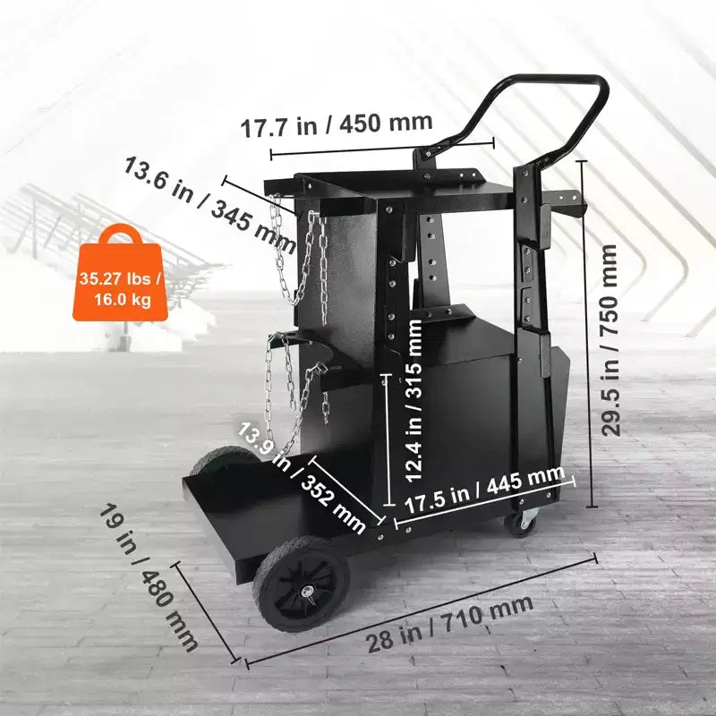 Chariot de soudage, chariot de soudeur robuste à 2 niveaux avec armoire verrouillable antivol