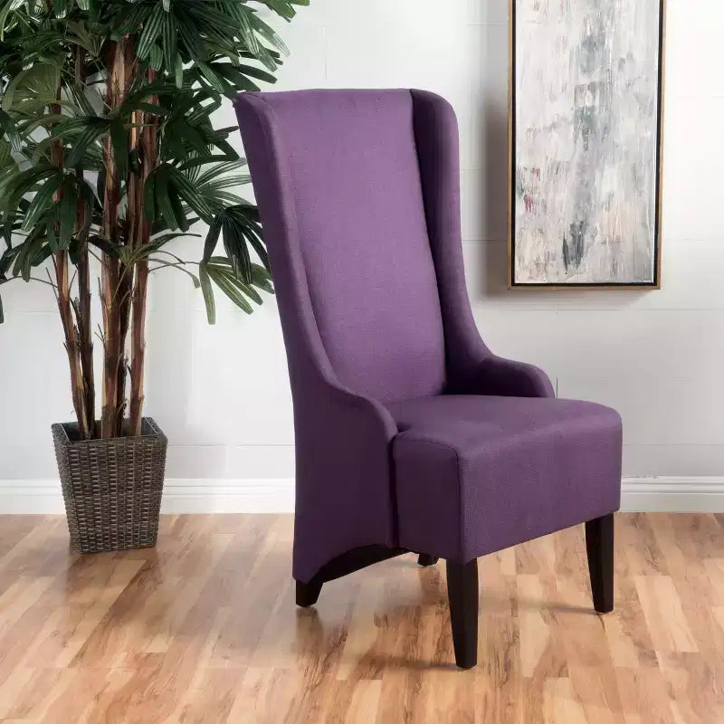 Chaise de salle à manger contemporaine rembourrée à dossier haut