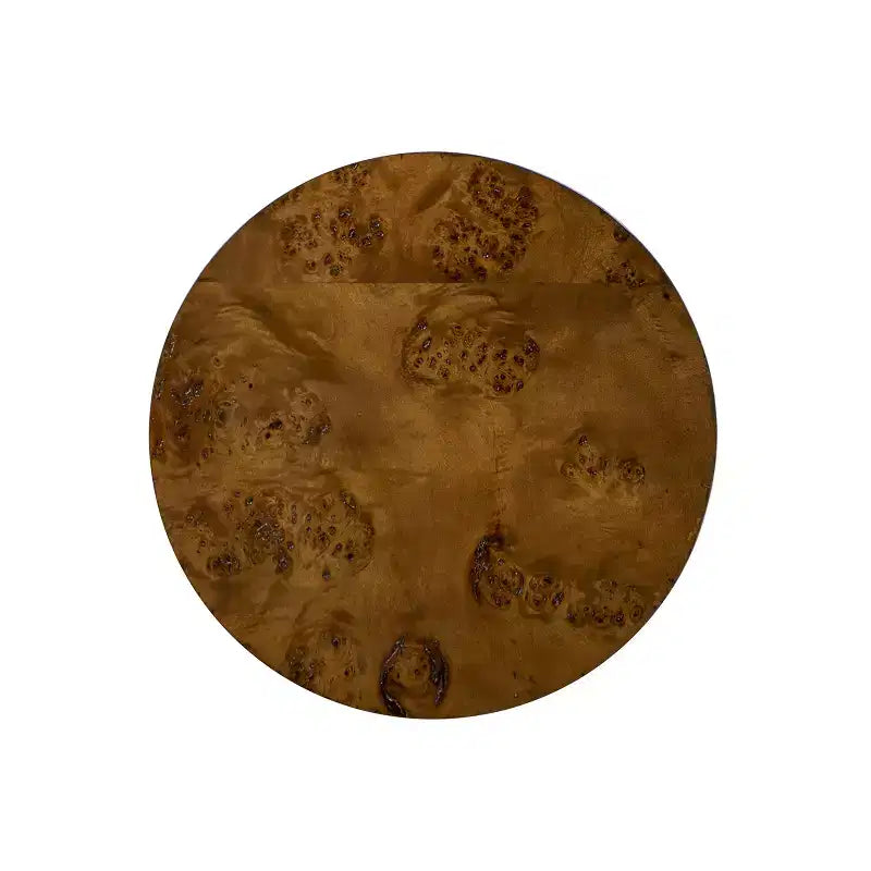 Table d'appoint en loupe de noyer, ronde, 45 cm