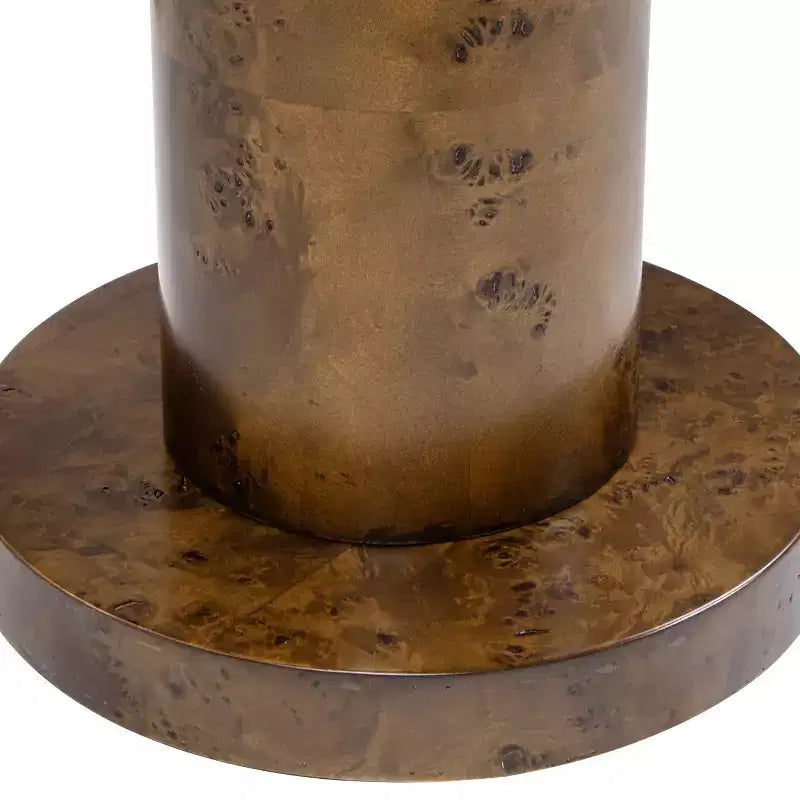 Table d'appoint en loupe de noyer, ronde, 45 cm