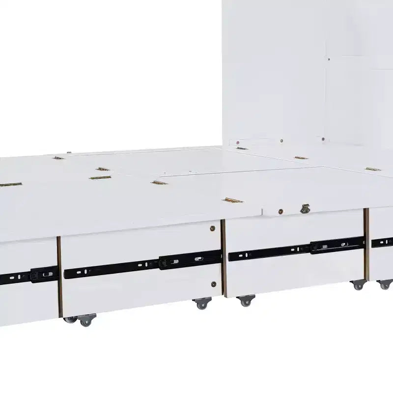 Lit escamotable Queen Size au design astucieux, pliable dans une armoire avec tiroir et ports USB