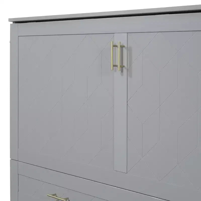 Lit escamotable Queen Size au design astucieux, pliable dans une armoire avec tiroir et ports USB