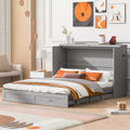 Whisen Clever Design Queen Size Murphy Bed, Folded into a Cabinet with Drawer and USB Ports