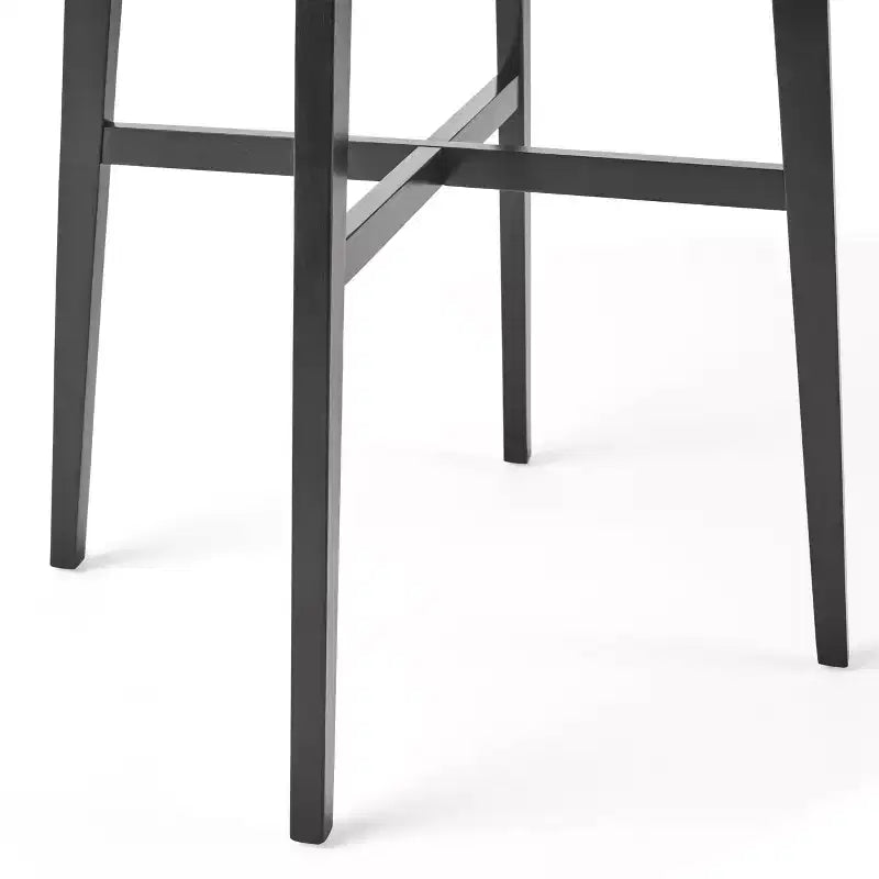 Table de bar carrée 42 en stratifié moderne et bois d'hévéa