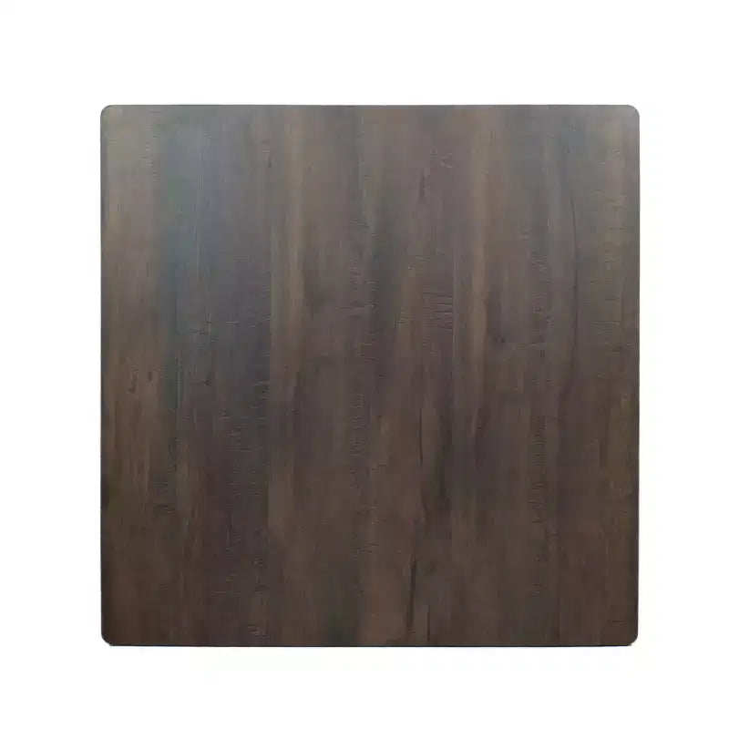 Table de bar carrée 42 en stratifié moderne et bois d'hévéa