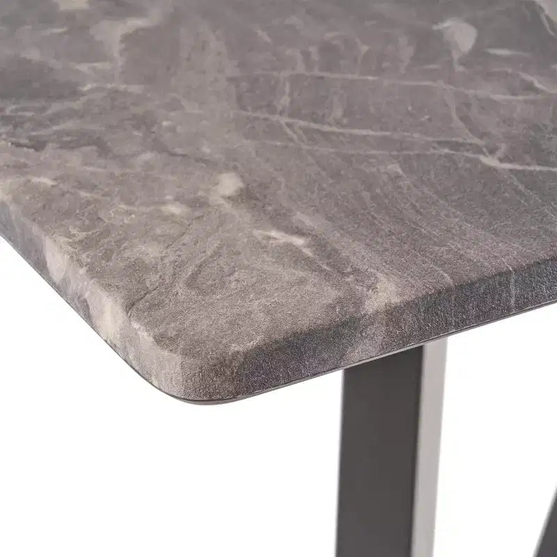 Table de bar carrée 42 en stratifié moderne et bois d'hévéa