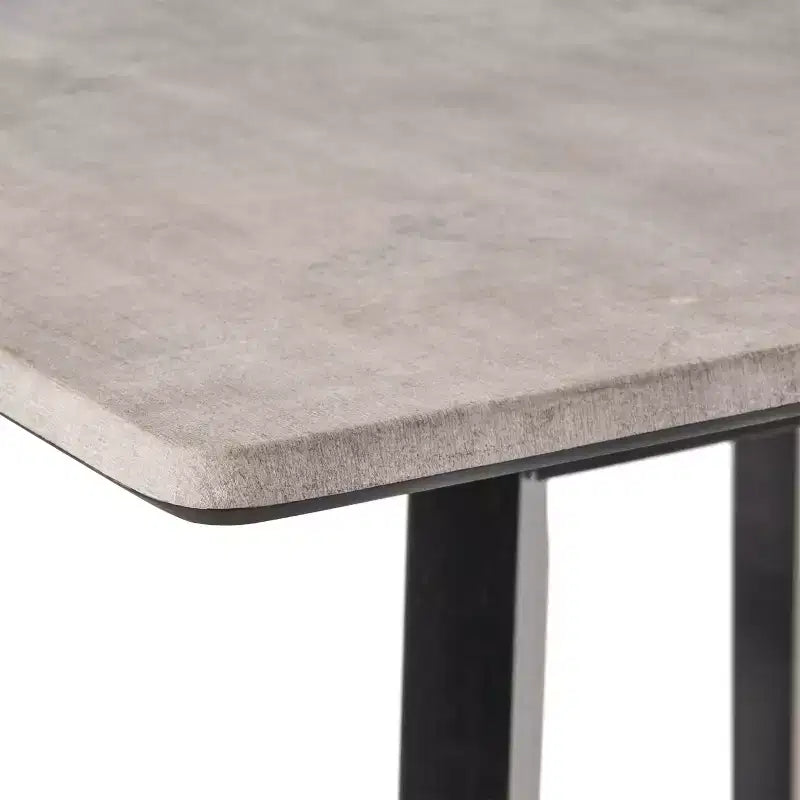 Table de bar carrée 42 en stratifié moderne et bois d'hévéa
