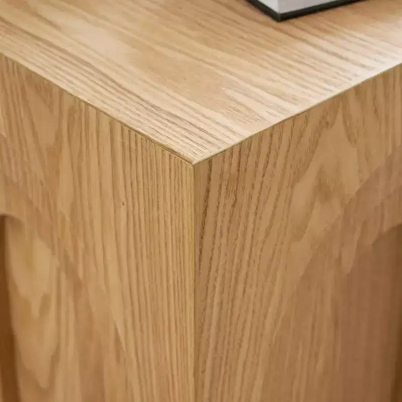 Table d'appoint moderne en bois design arqué de 45 cm de hauteur