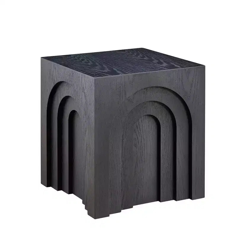 Table d'appoint moderne en bois design arqué de 45 cm de hauteur