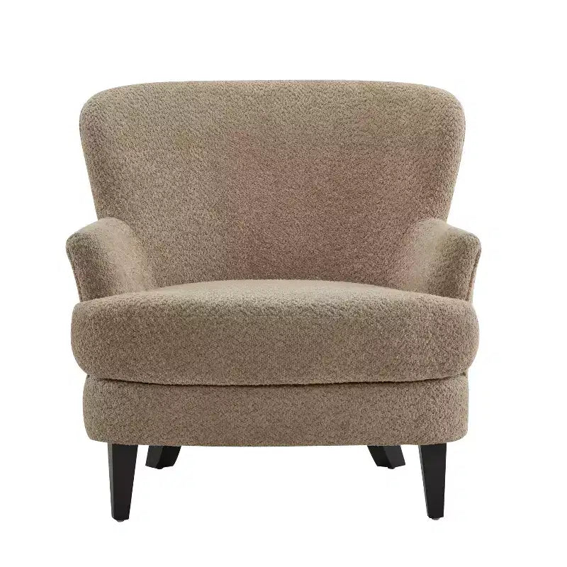 Fauteuil club et ottoman contemporains rembourrés en bouclette