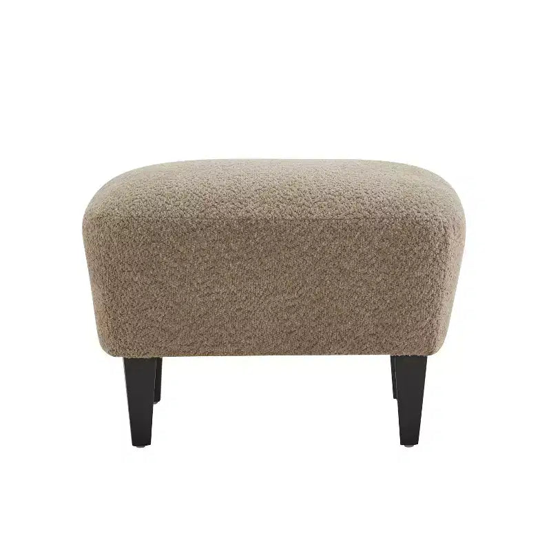 Fauteuil club et ottoman contemporains rembourrés en bouclette