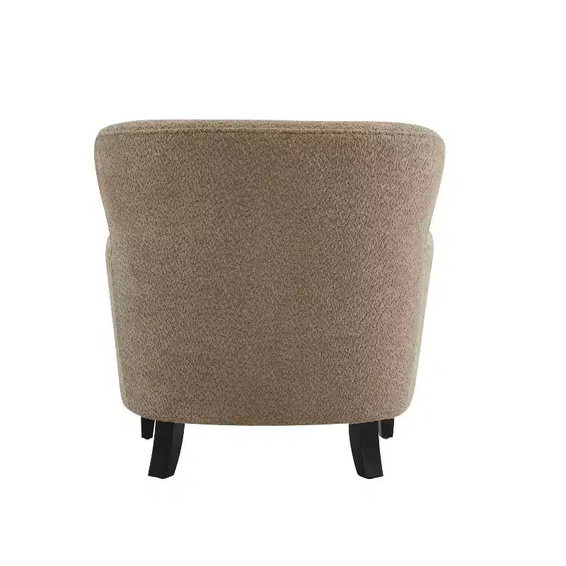 Fauteuil club et ottoman contemporains rembourrés en bouclette