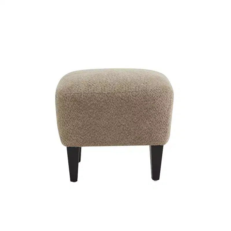Fauteuil club et ottoman contemporains rembourrés en bouclette