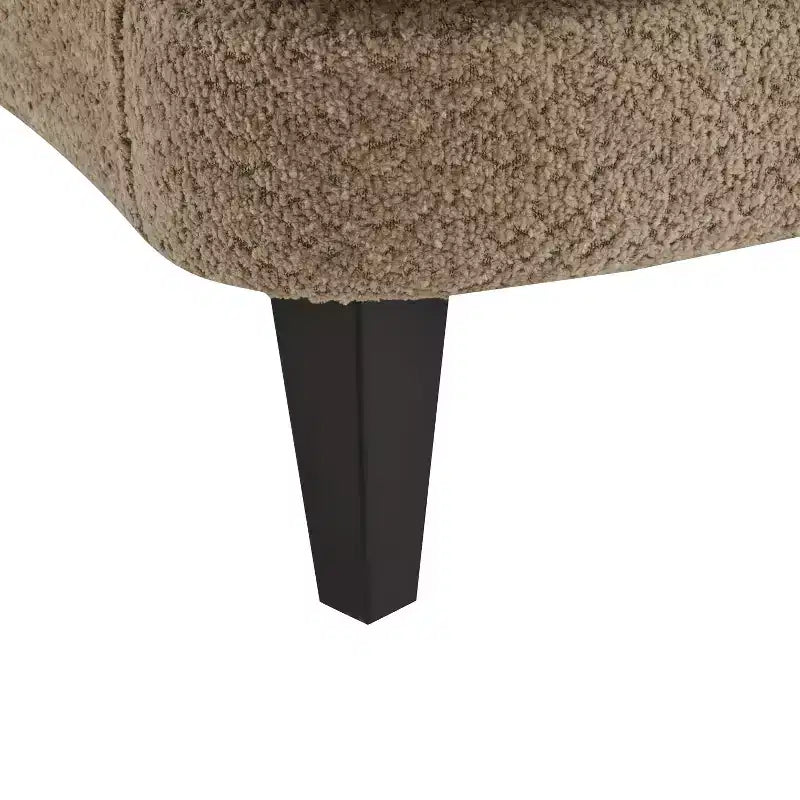 Fauteuil club et ottoman contemporains rembourrés en bouclette