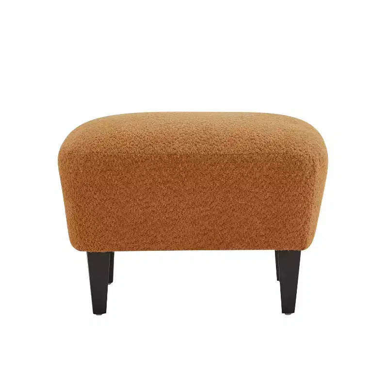 Fauteuil club et ottoman contemporains rembourrés en bouclette