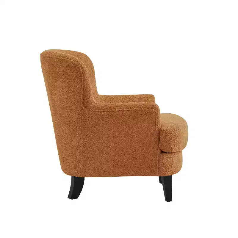 Fauteuil club et ottoman contemporains rembourrés en bouclette