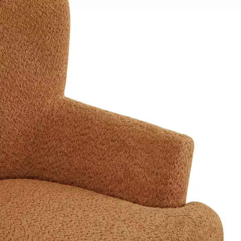 Fauteuil club et ottoman contemporains rembourrés en bouclette