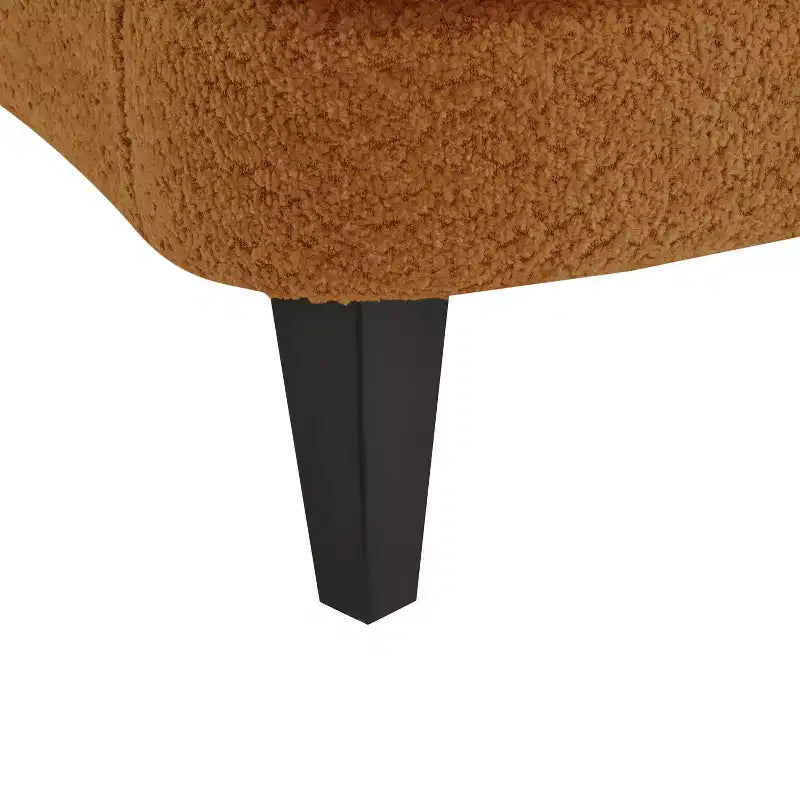Fauteuil club et ottoman contemporains rembourrés en bouclette
