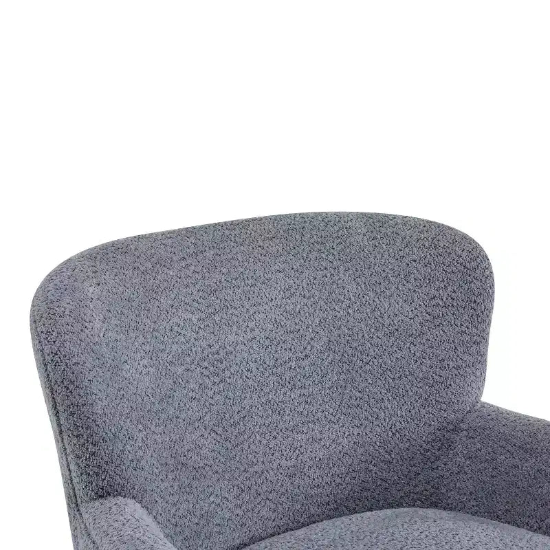 Fauteuil club et ottoman contemporains rembourrés en bouclette