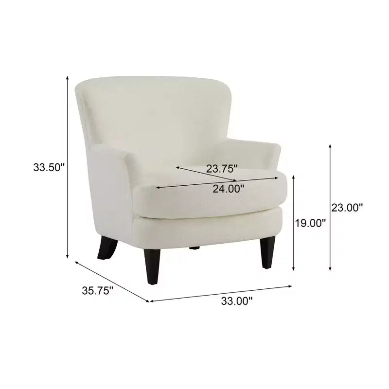 Fauteuil club et ottoman contemporains rembourrés en bouclette