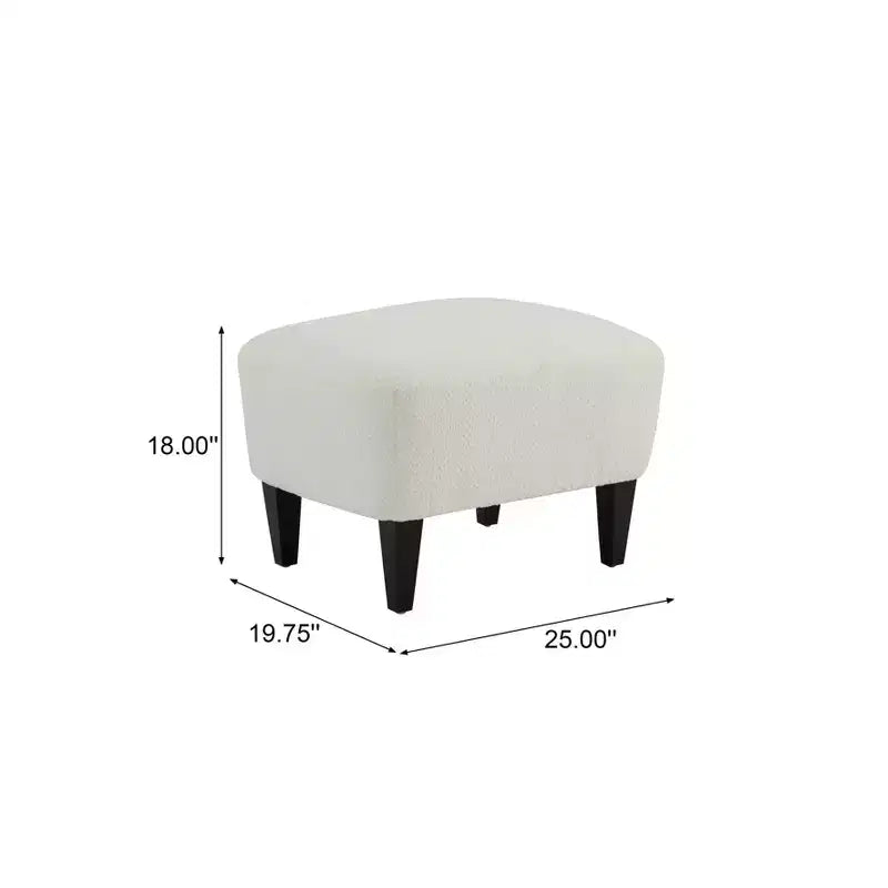 Fauteuil club et ottoman contemporains rembourrés en bouclette