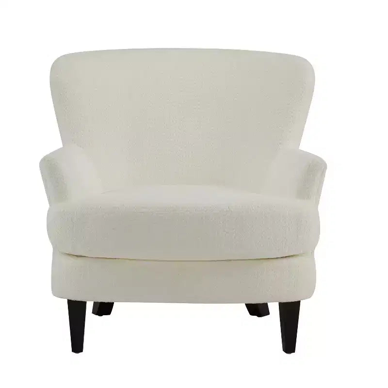 Fauteuil club et ottoman contemporains rembourrés en bouclette