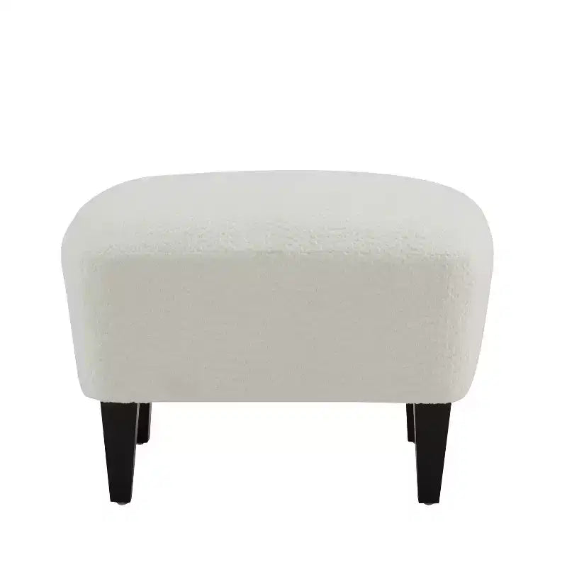 Fauteuil club et ottoman contemporains rembourrés en bouclette