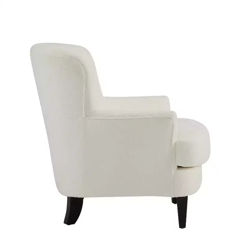 Fauteuil club et ottoman contemporains rembourrés en bouclette