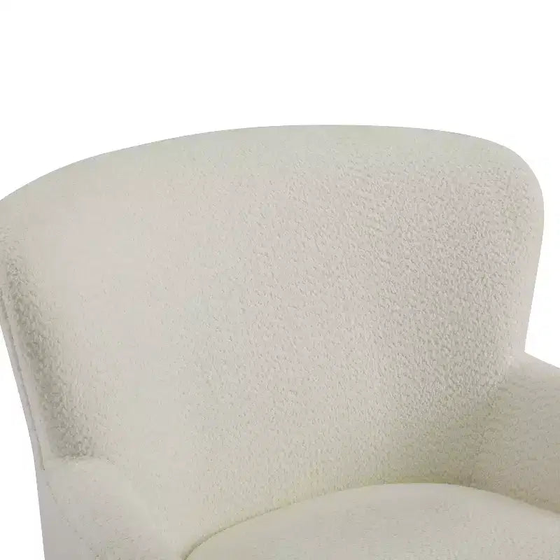 Fauteuil club et ottoman contemporains rembourrés en bouclette