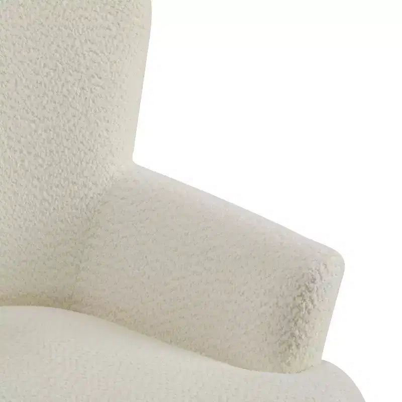 Fauteuil club et ottoman contemporains rembourrés en bouclette