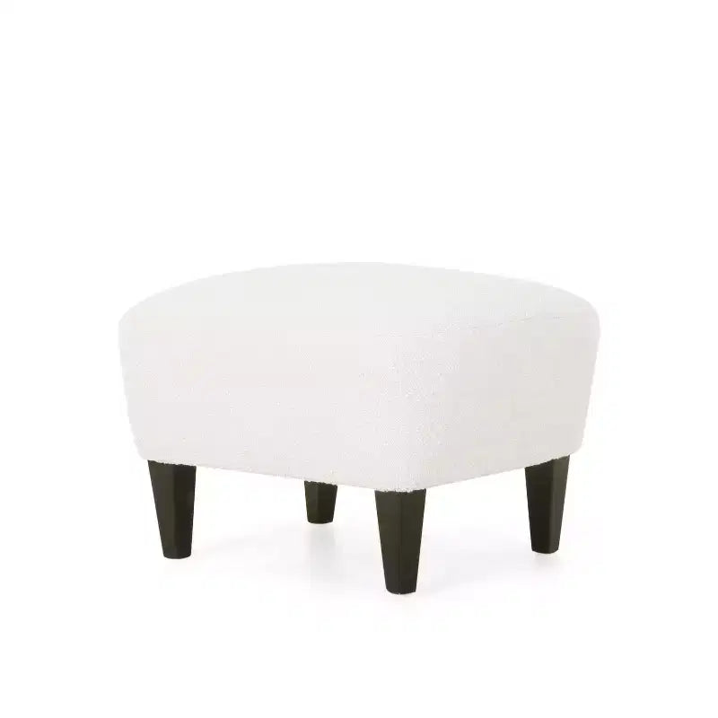 Fauteuil club et ottoman contemporains rembourrés en bouclette