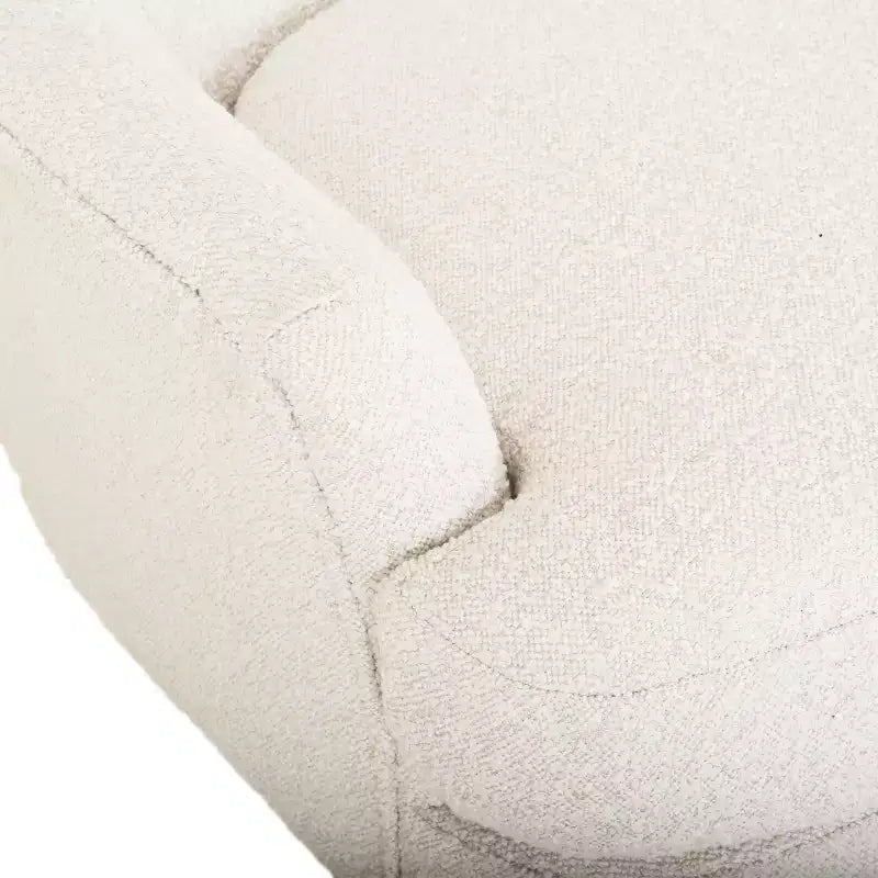 Fauteuil club et ottoman contemporains rembourrés en bouclette
