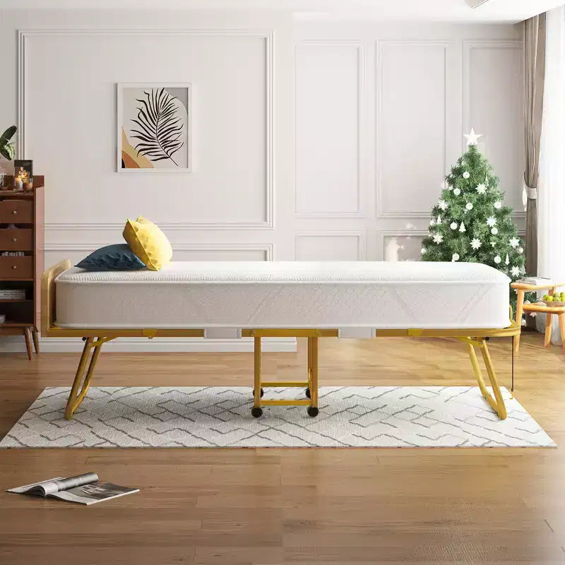 Lit pliant avec matelas pour adultes, matelas en mousse à mémoire de forme, lit pliant portable avec sac anti-poussière et déflecteur, lit d'appoint pliant