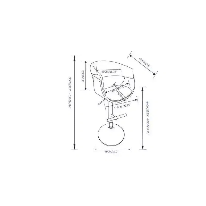 Tabouret de bar pivotant réglable bleu jean - : Milieu de siècle, dossier rembourré, pieds en acier