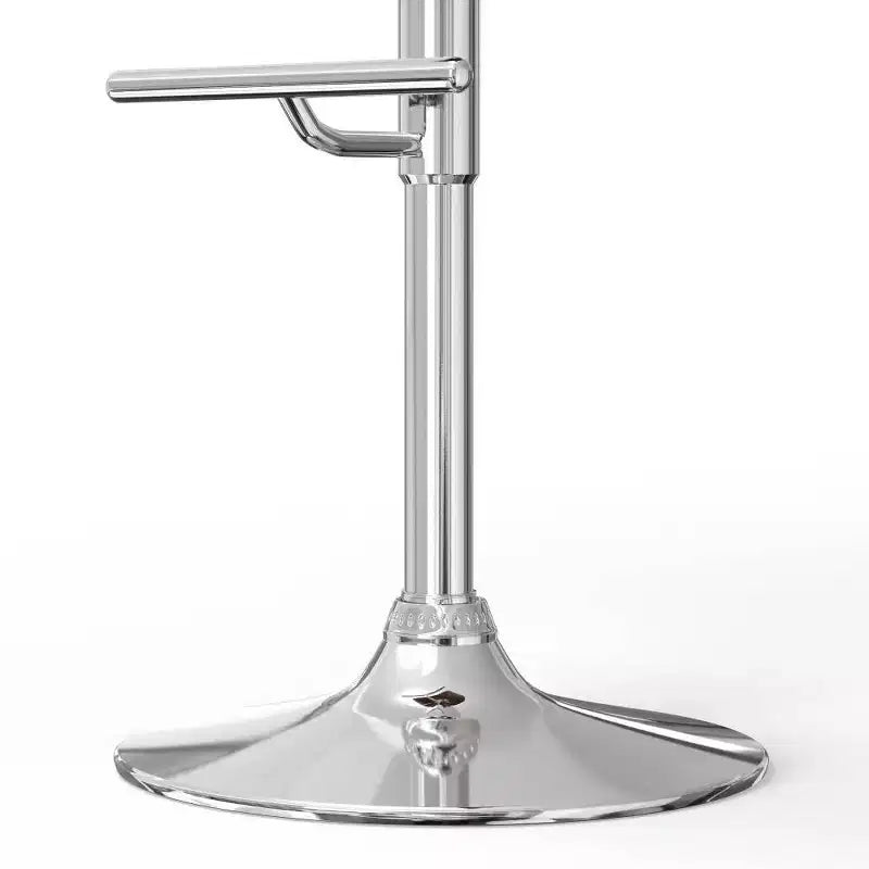 Tabouret de bar pivotant réglable bleu jean - : Milieu de siècle, dossier rembourré, pieds en acier