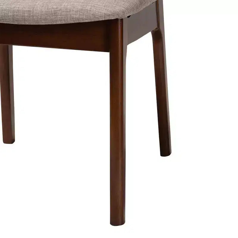 Chaises de salle à manger en tissu et bois Gris/Noyer brun/Marron clair : Rembourrage en polyester, Cadre en hévéa