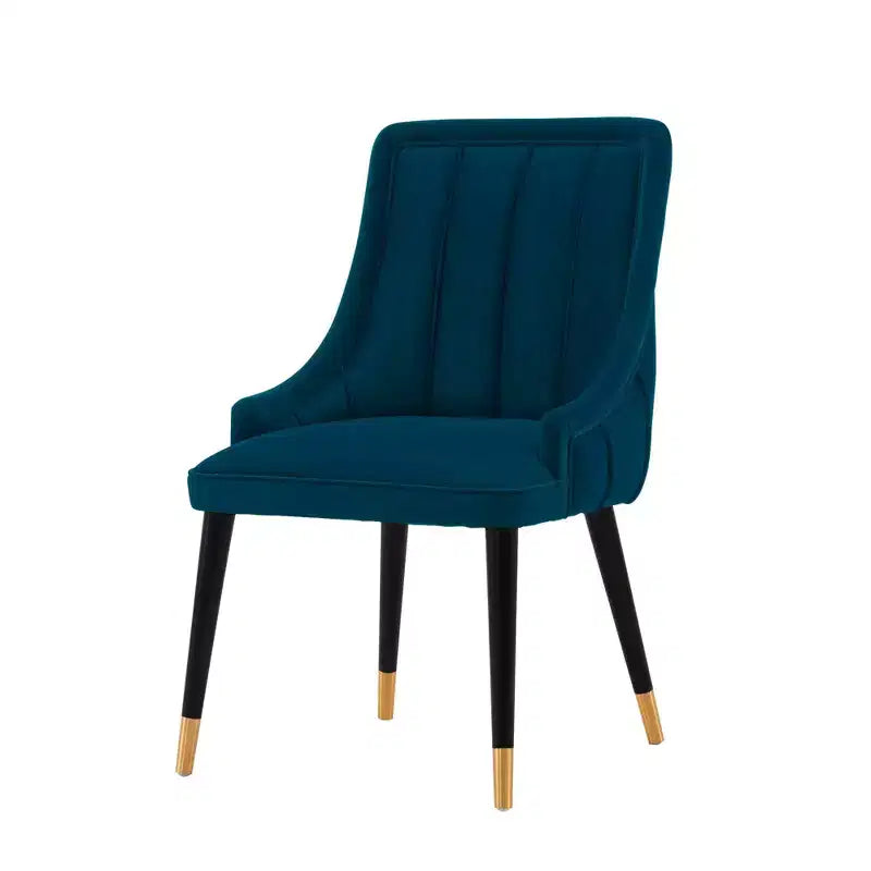 Chaises de salle à manger modernes en velours bleu nuit